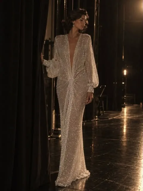 Payetli gala abiyesi kırmızı hali stili — İstanbul haute couture