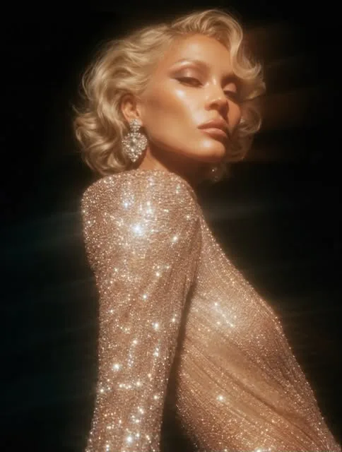 Altın payetli couture üst — Soleil d’Asie Instagram